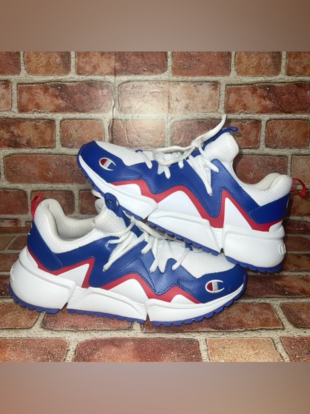 Pre-Owned Champion Ripple White/Blue Sneakers Athletic Shoes Colorful Size 11